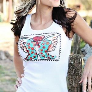 Dang Chicks Tank Top with Dang Cowgirl Print!!